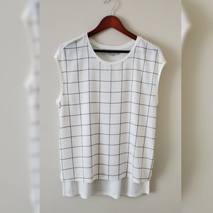 Ann Taylor Loft sleeveless windowpane top